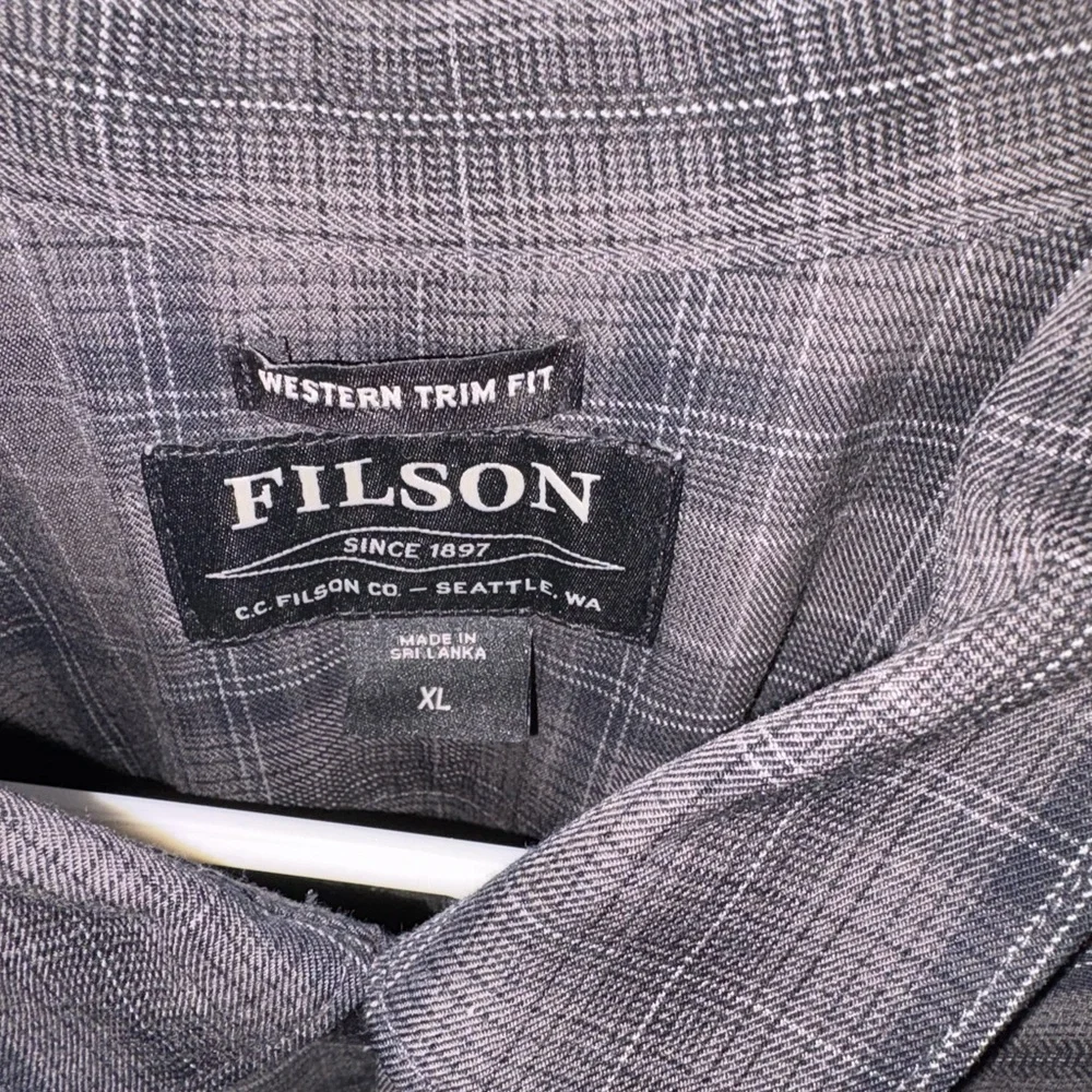 Filson Gray Plaid Casual Western Button-Down Shirt - Picture 2 of 5